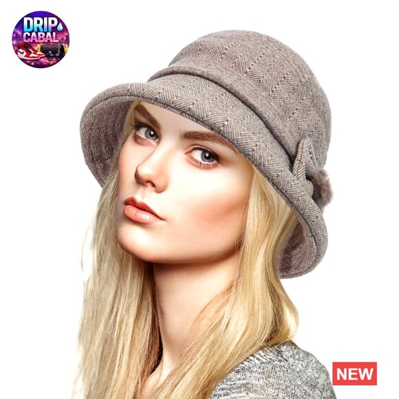 Wool Cotton Cloche Bucket Hat Vintage Winter Warm Ladies Fashion main image 7